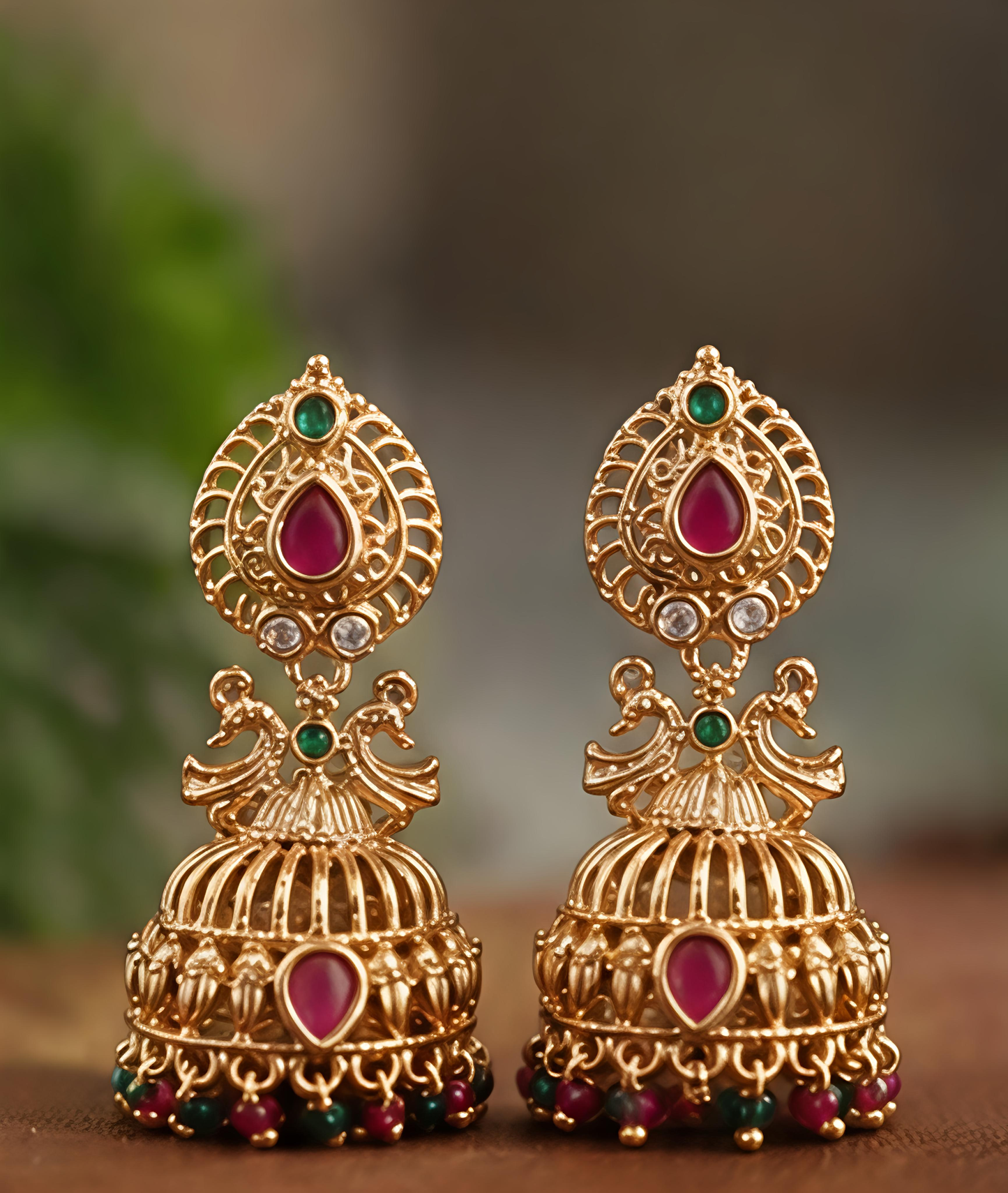Temple Style Jhumka Earrings